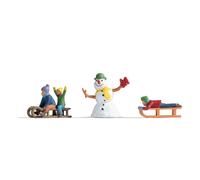 17921 Noch 0 Characters 'Children In The Snow' With Snowman Scale 1:43