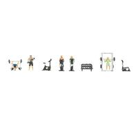 NOCH Figure Theme World "Gym" with Plastic Model Figures, Ideal for Model Railway Track H0 and Scene Design