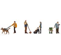 NOCH 1:120 Scale "People with Dogs" Realistic Everyday Figure Set (TT)
