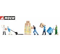 NOCH Figure Set 15038 Warehousemen H0 Gauge 5 pcs with Accessories