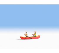 NOCH Hand-Painted Canoe With Figures For H0 Model Railroad And Diorama