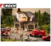 Noch H0 66507 Burning Joy House + Sound + Lighting + Figures NEW + ORIGINAL P...