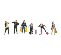 NOCH H0 Figures Diver, Detailed Model Figures, 1:87 H0 for Underwater Worlds and Terrain Design