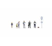 NOCH H0 Figure Set„ at The Bus Station “, 6 Standing Figurines Made of Plastic