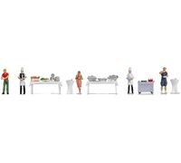 Noch H0 Figure Theme World Buffet, Model Building Figures for H0, Detailed Table Decoration and Scenery for Miniature Worlds