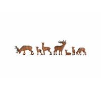 NOCH H0 Figures, Noch Deer, Model Making Animal Figures Made of Plastic for Gauge H0, Ideal for Forest Scenes and Dioramas