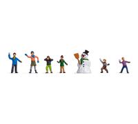NOCH H0 Figures Set Children in Snow for Winter Model Landscape
