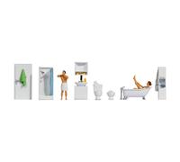 Noch H0 Figures Theme World "Bathroom", Detailed Decoration For
