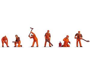 NOCH H0 Figures Track Building Team Hobby Figures Ideal Accessory for Model Railway in N Gauge Orange