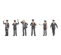 NOCH H0 Figures Train Officers Austria, Railway Figure Set, Hand-Coloured for the H0 Scale Model Railway