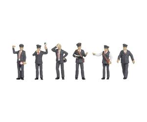 NOCH H0 Figures Train Officers Austria, Railway Figure Set, Hand-Coloured for the H0 Scale Model Railway