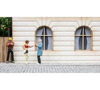 NOCH H0 Funny Scenes "Street Stroke", Model Building Scene 1:87 H0, Humorous Urban Addition with Hand-Coloured Figures