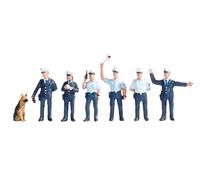 Noch H0 Police Figures, Hand-Painted Figure Set With Blue Uniform, For Track