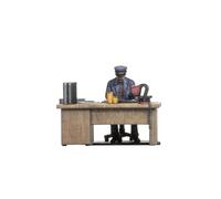 NOCH H0 Railway Officer at Desk, Model Building Figure for H0 Scale, Ideal for Dioramas and Model Railway Systems