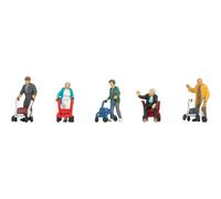 NOCH Hand-Colored H0 Figures Senior With Rollator, Retired Man 1:87