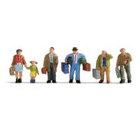 NOCH Hand-Colored H0 Traveler Figures With Luggage, 6-Piece Set (Males), 1:87