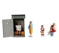 Noch 15560 Characters - Toilet WC with Characters Waiting in 1:87 Scale H0