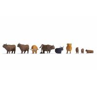 NOCH® Highland Cattle, Detailed Animal Figures for the Gauge H0, Hand Coloured, Ideal for Model Railways, Dioramas and DIY Craft Projects