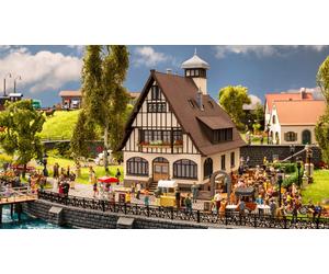 Noch® Inn with Beer Garden, Guesthouse Model Making, 18.9 x 17.2 cm for the