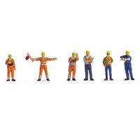 Noch® Manoeuvring Hand Painted Figures Set of 6 for H0 Model Railway for Realistic Station Scenes