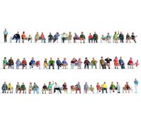 NOCH® Mega Saver Set Seated, 60 Hand-Painted Figures, Ideal for N Gauge