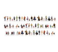 NOCH Mega saving Set Figurines, 60 Hand-Painted Models for N Gauge, Ideal for