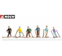 NOCH N Scale Skiers 36828 - Moving Figures Set of 6 - Ideal for Winter Dioramas