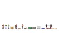 NOCH N Figuren-Themed World "Lager", Miniature Figures for Model Making in Gauge N, Detailed Accessories for Dioramas and Model Landscapes