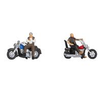 NOCH N Figures Rocker on Motorcycles, Action Figure Set, 1:160 N, Hand-Coloured for Model Making and Dioramas