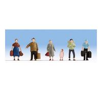 NOCH Pedestrians w/ Luggage (6) Hobby Figure Set HO Gauge Scenics 18115