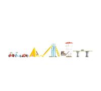 NOCH Playground Equipment, Mini-Deko-Artikel for Modelmaking, Handkoloriert The