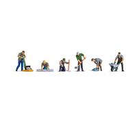 NOCH Roadworkers, Hand-Painted Figurines N for Modelmaking And Diorama Layout