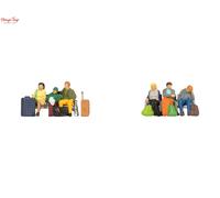 Noch Seated Travellers (6) w/Baggage Figure Set - 1:160 N Gauge