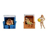 NOCH® Set of figures in the beach chair with detailed figures, gauge H0 for relaxing holiday scenes on your model train