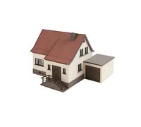 NOCH Settlement House With Garage, Detailed Model Building, For Track Width
