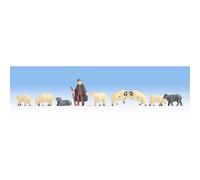 NOCH Shepherd and Sheep (8) Hobby Figure Set HO Gauge Scenics 18210