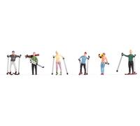 NOCH Skiers, Modelmaking Figurines for Winterlandschaft, Hand-Painted Miniatures