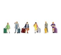 Noch® Travellers, 6 figures with large luggage, for model railway track TT 1:120, perfect for your model landscape