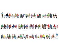 NOCH Tt Mega saving Set„ Sitting“, Hand-Painted Figures, 60 Piece for Model