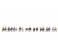 16131 Noch HO Sitting Figures Without Benches 18 Pieces XL Size Scale 1:87