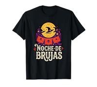 Noche De Brujas Witchs Hat Full Halloween Party Moon Costume T-Shirt