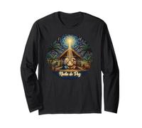 Noche de Paz Puerto Rican Nativity Scene Christian Long Sleeve T-Shirt