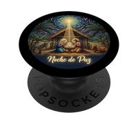 Noche de Paz Puerto Rican Nativity Scene Christian PopSockets Adhesive PopGrip