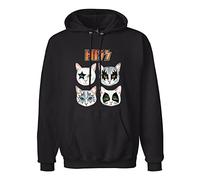 noche Men's Cat Hiss Hooded Sweater L Black