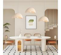 NOCHX Wabi Sabi Style Hanging Pendant Lights Modern 3-Lights E27 Pendant Light Polyethylene Material Height Adjustable Pendant Lighting for Kitchen Dining Room Hallway Doorway(Beige-A)