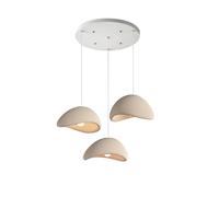 NOCHX Wabi Sabi Style Hanging Pendant Lights Modern 3-Lights E27 Pendant Light Polyethylene Material Height Adjustable Pendant Lighting for Kitchen Dining Room Hallway Doorway(Blaiken Brown-B)
