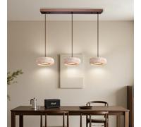 NOCHX WabiSabi LED Yellow Cave Stone Pendant Light 150cm Adjustable Height Indoor Dining Room Chandelier Creative Design Bedroom Kitchen Island Bar Counter Hanging Lights(A Rectangular Chassis)