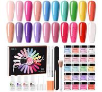 NOCIS 20 Colors Nail Dipping Powder Set Fast Drying Easy Application No LED Lamp Needed Nail Art Kit for DIY Salon Home (NCSKJ-66)
