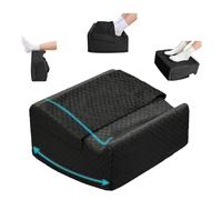 Nockovi Ergonomic Foot Rest for Under Desk at Work - 15° Tilt Angle Under Desk Footrest with High-Resilience Foam, Velvet Top & Non-Slip Base, Comfortable Foot Stool for Office Chair and Home, Black