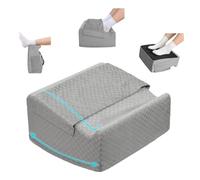 Nockovi Ergonomic Foot Rest for Under Desk at Work - 15° Tilt Angle Under Desk Footrest with High-Resilience Foam, Velvet Top & Non-Slip Base, Comfortable Foot Stool for Office Chair and Home, Grey